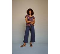 M&Co Petites Petite Indigo Wide Leg Cropped Trousers - Women's
