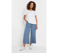 M&Co Womens Acid Wash Wide Leg Culottes - Women's Blue