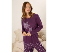 M&co Wide Leg Pyjama Set In Burgundy Burgundy 18-20