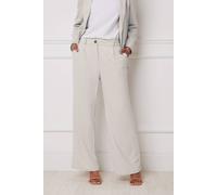 M&Co Women's Wide Leg Tailored Trousers in Grey | Size: 16