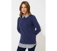 M&Co Women's 2 in 1 Jumper in Mid Navy | Size: 10-12 M&Co Mid Navy 10-12