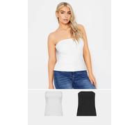 M&Co Women's 2 Pack Cotton Bandeau Tops in White | Size: 20 M&Co White 20