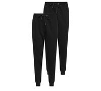 M&Co Women's 2 Pack Cuffed Drawstring Joggers in Black | Size: 26/28