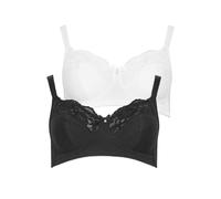 M&Co 2 Pack White & Non Wired Lace Trim Bra - Women's