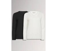 M&Co Women's 2 Pack Long Sleeve V-Neck Jumpers in Black | Size: 14/16