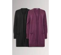 M&Co Women's 2 Pack Longline Cardigan Sweaters in Purple | Size: 14/16