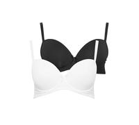 M&Co Womens 2 Pack & White Moulded T-Shirt Bra - Women's
