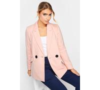 M&Co Women's 3/4 Sleeve Tailored Button Blazer in Pink | Size: 6 M&Co Pink 6