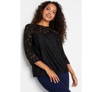 M&Co Women's 3/4 Sleeve Top in Black | Size: 12 M&Co Black 12