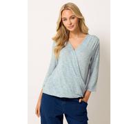M&Co Women's 3/4 Sleeve Wrap Top in Light Blue | Size: 18 M&Co Light Blue 18