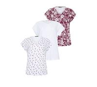 M&Co Women's 3 Pack Printed Cotton T-Shirts | Size: 18