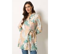 M&Co Women's Abstract Floral Belted Tunic Shirt | Size: 20 M&Co Multicolor 20
