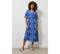 M&Co Women's Abstract Maxi Dress in Blue | Size: 10 M&Co Blue 10
