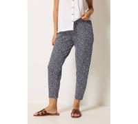 M&Co Women's Abstract Print Hareem Trousers in Dark Navy | Size: 10S