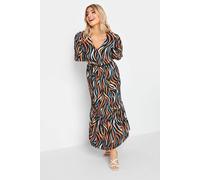 M&Co Women's Abstract Print Maxi Dress in Black | Size: 10 M&Co Black 10