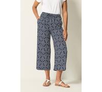 M&Co Women's Abstract Print Wide Leg Culottes in Mid Navy | Size: 16L M&Co Mid Navy 16L