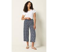 M&Co Blue Abstract Print Wide Leg Culottes - Women's