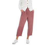 M&Co Petites Petite Acid Wash Cropped Wide Leg Trousers - Women's Pink