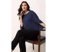 M&Co Women's Angel Sleeve Blouse in Mid Navy | Size: 16 M&Co Mid Navy 16
