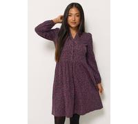 M&Co Women's Animal Print Long Sleeve Mini Dress in Purple | Size: 12