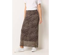 M&Co Women's Animal Print Mesh Maxi Skirt in Brown | Size: 20 M&Co Brown 20