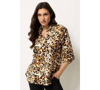 M&Co Women's Animal Print Shirt in Brown | Size: 18