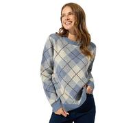 M&Co Womens Argyle Knitted Jumper - Women's Blue