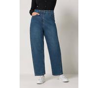 M&Co Women's Barrel Leg Jeans in Dark Blue | Size: 16L M&Co Dark Blue 16L