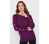 M&Co Women's Batwing Eyelet Jumper in Purple | Size: 14/16