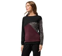 M&Co Womens Berry Colourblock Leopard Print Jumper - Women's Black