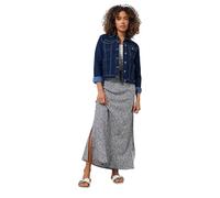 M&Co Womens Blue Abstract Print Linen Maxi Skirt - Women's