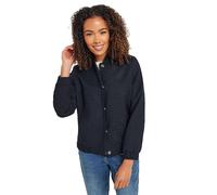 M&Co Womens Blue Boucle Bomber Jacket - Women's