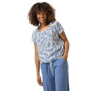 M&Co Womens Blue Ditsy Floral Tie Front Top - Women's