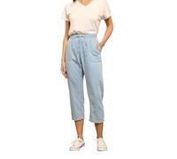 M&Co Womens Blue Light Wash Drawstring Cropped Trousers - Women's