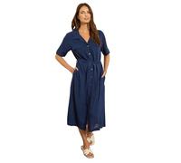 M&Co Womens Blue Linen Shirt Dress - Women's