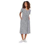 M&Co Womens Blue Spot Print Belted Midi Dress - Women's