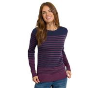 M&Co Womens Blue Stripe Crew Neck Jumper - Women's