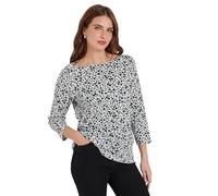 M&Co Womens Blue & White Cotton Ditsy Floral Top - Women's