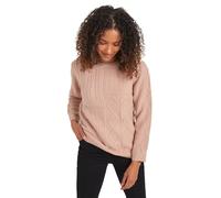 M&Co Womens Blush Cable Knit Patchwork Jumper - Women's Pink