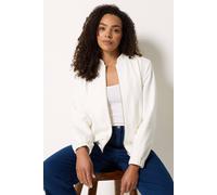 M&Co Women's Bomber Jacket in Ivory | Size: 16 M&Co Ivory 16