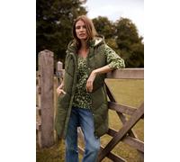 M&Co Women's Borg Lined Hooded Gilet in Green | Size: 12 M&Co Green 12