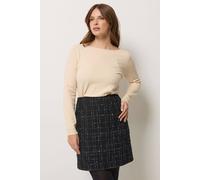 M&Co Women's Boucle A-Line Skirt in Black | Size: 12