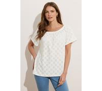 M&Co Women's Broderie Bardot Top in White | Size: 18 M&Co White 18