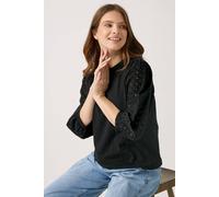 M&Co Women's Broderie Puff Sleeve Top in Black | Size: 16 M&Co Black 16