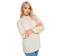 M&Co Womens Brown Keyhole Back High Neck Blouse - Women's