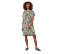 M&Co Womens Brown Leaf Print Relaxed Shirt Dress - Women's