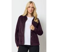 M&Co Women's Button Corduroy Blazer in Purple | Size: 14 M&Co Purple 14