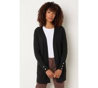 M&Co Button Detail Midi Cardigan - Women's Black