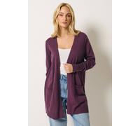 M&Co Women's Button Detail Midi Cardigan in Purple | Size: 10-12 M&Co Purple 10-12
