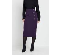 M&Co Women's Button Detail Midi Skirt in Purple | Size: 12 M&Co Purple 12
